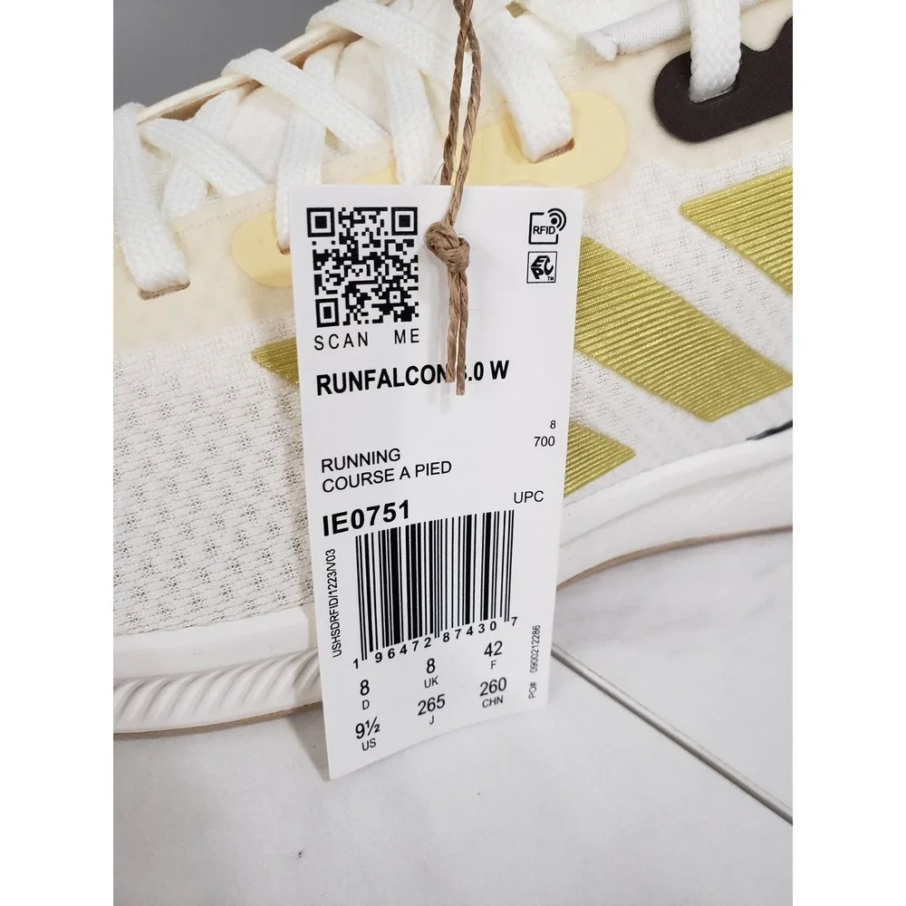 NEW NO BOX Adidas Runfalcon 3.0‎ Size 9.5 White Leopard Print Running Shoes